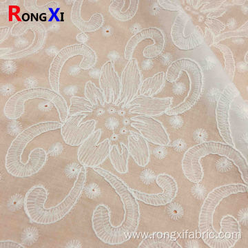 Cotton Eyelet Fabric Embroidered Fabric with Fishing Line